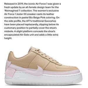 Used 2x🌟Nike Air Force 1 Jester Beige/Pink Sz 8